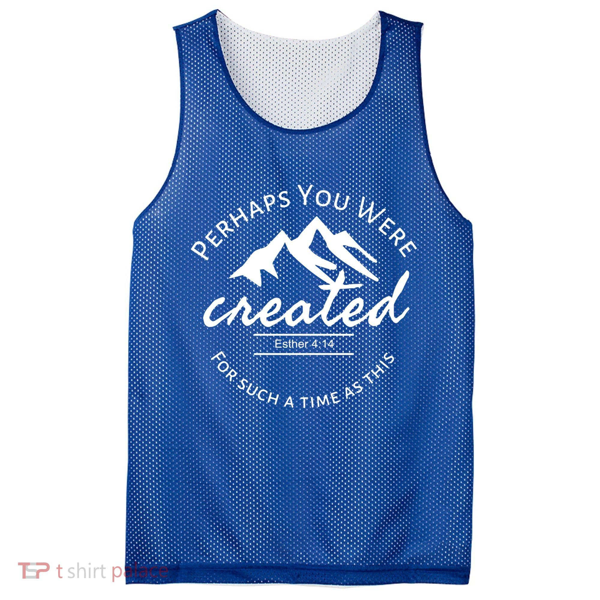 Perhaps You Were Created For Such A Time As This Esther 4 14 Great Gift Mesh Reversible Basketball Jersey Tank