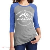 Perhaps You Were Created For Such A Time As This Esther 4 14 Great Gift Women's Tri-Blend 3/4-Sleeve Raglan Shirt thumb 2