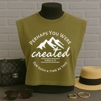 Perhaps You Were Created For Such A Time As This Esther 4 14 Great Gift Garment-Dyed Women's Muscle Tee thumb 3
