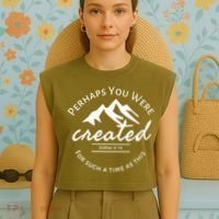 Perhaps You Were Created For Such A Time As This Esther 4 14 Great Gift Garment-Dyed Women's Muscle Tee thumb 4