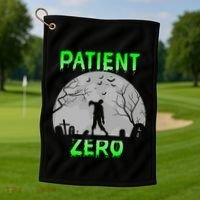 Patient Zero Funny Halloween Zombie Apocalypse Costume Golf Towel thumb 1