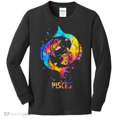 Pisces Zodiac Sign Kids Long Sleeve Shirt