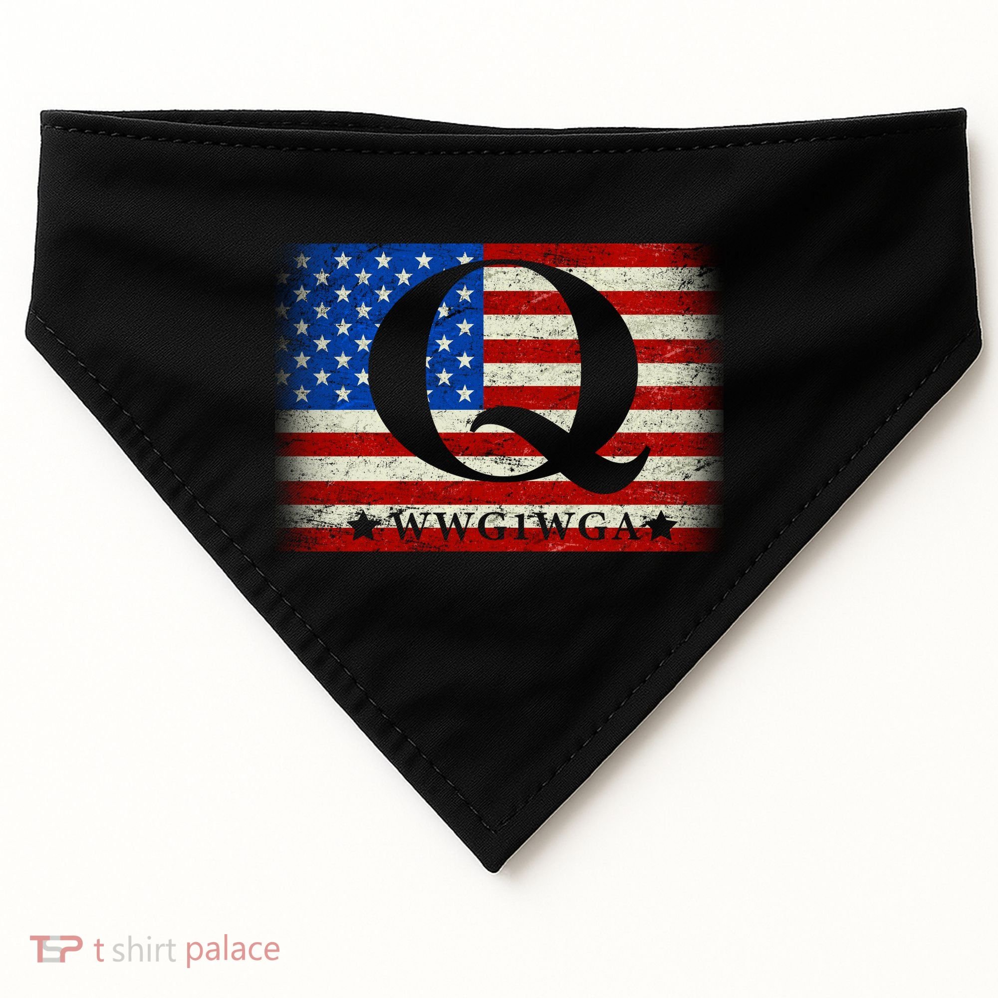 Q-anon  WWG1WGA Where We Go One We Go All USA-Made Doggie Bandana