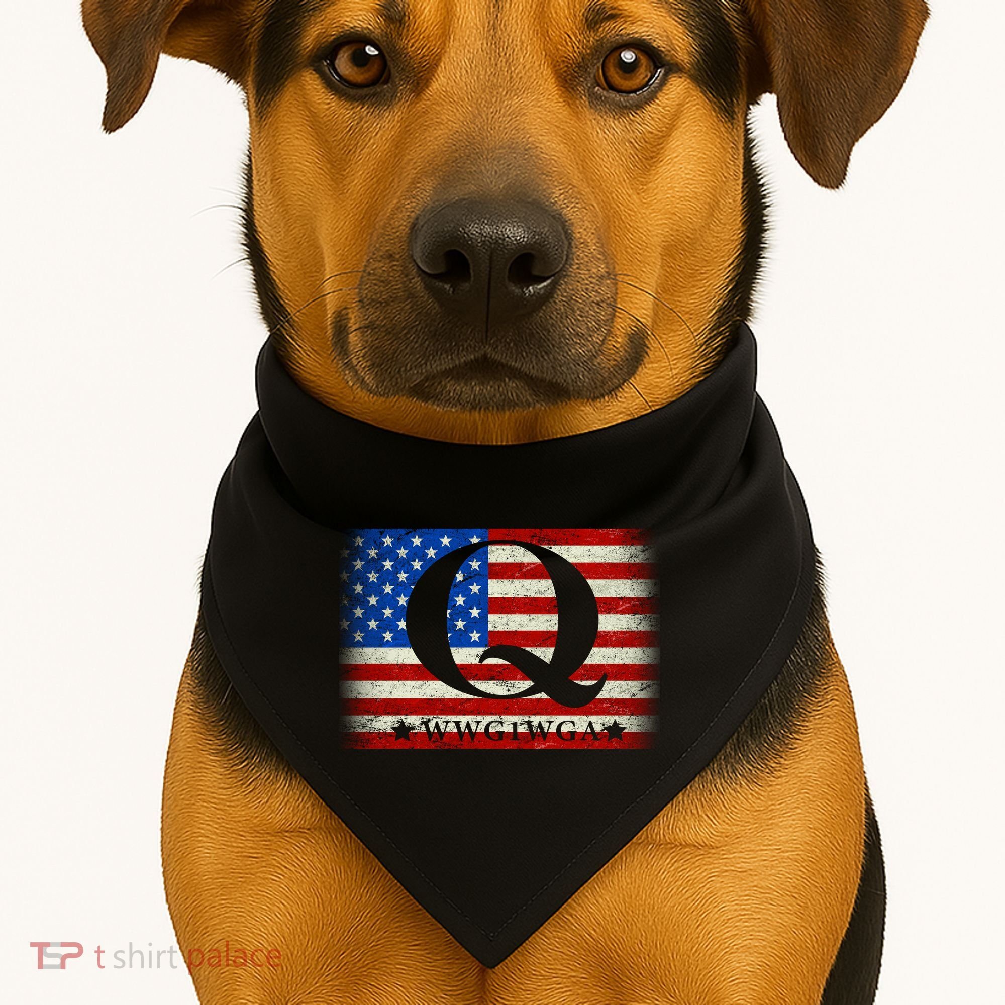 Q-anon  WWG1WGA Where We Go One We Go All USA-Made Doggie Bandana