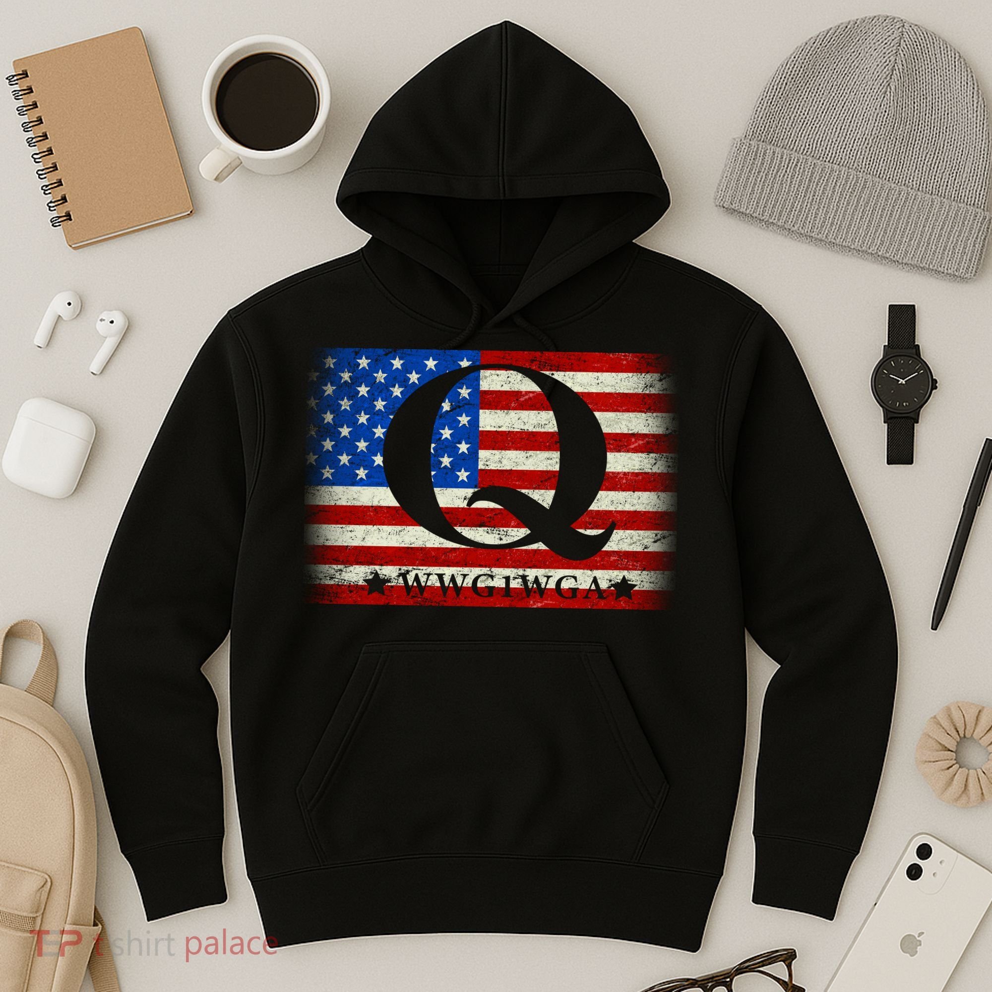 Q-anon  WWG1WGA Where We Go One We Go All Hoodie