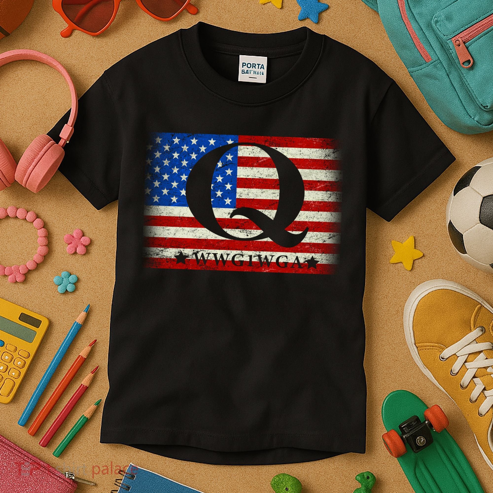 Q-anon  WWG1WGA Where We Go One We Go All Kids T-Shirt