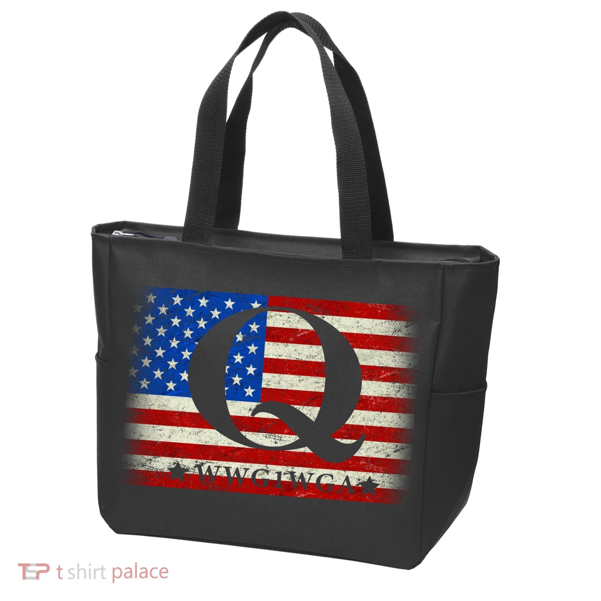 Q-anon  WWG1WGA Where We Go One We Go All Tote Bag