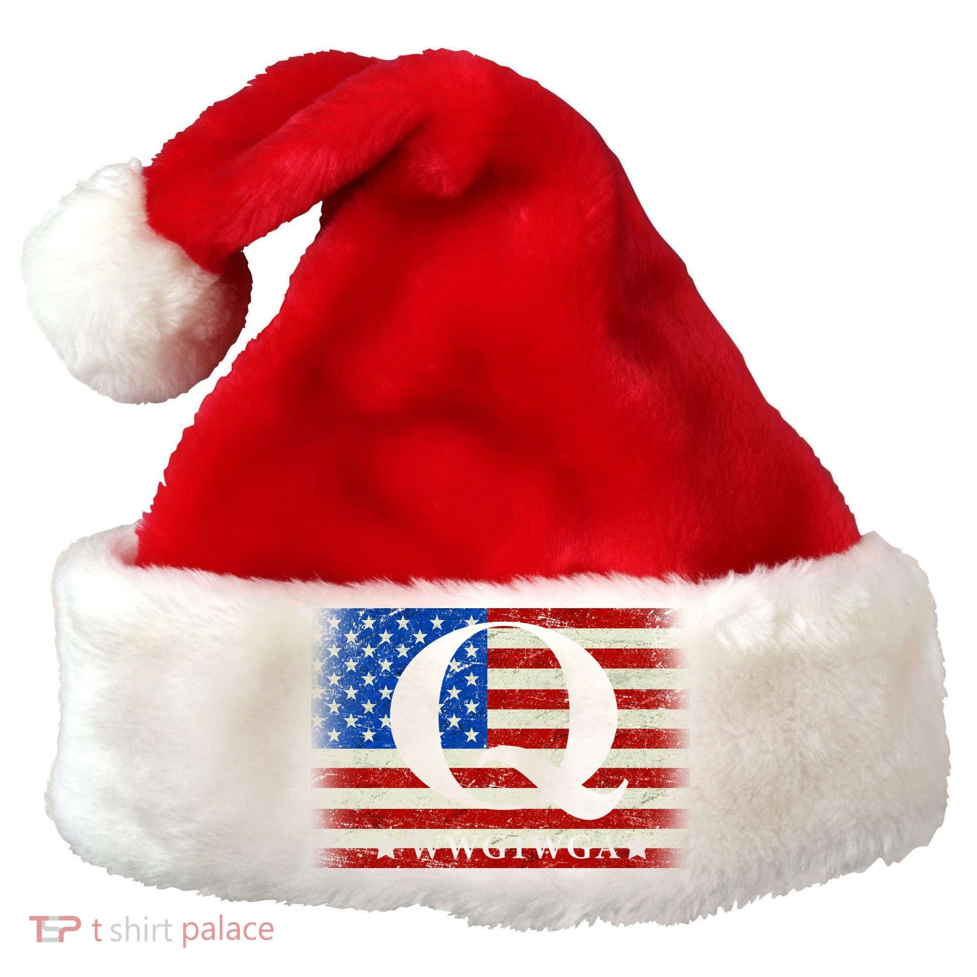 Q-anon  WWG1WGA Where We Go One We Go All Santa Hat