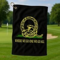 Q Anon Don't Tread On Me Qanon Golf Towel thumb 1