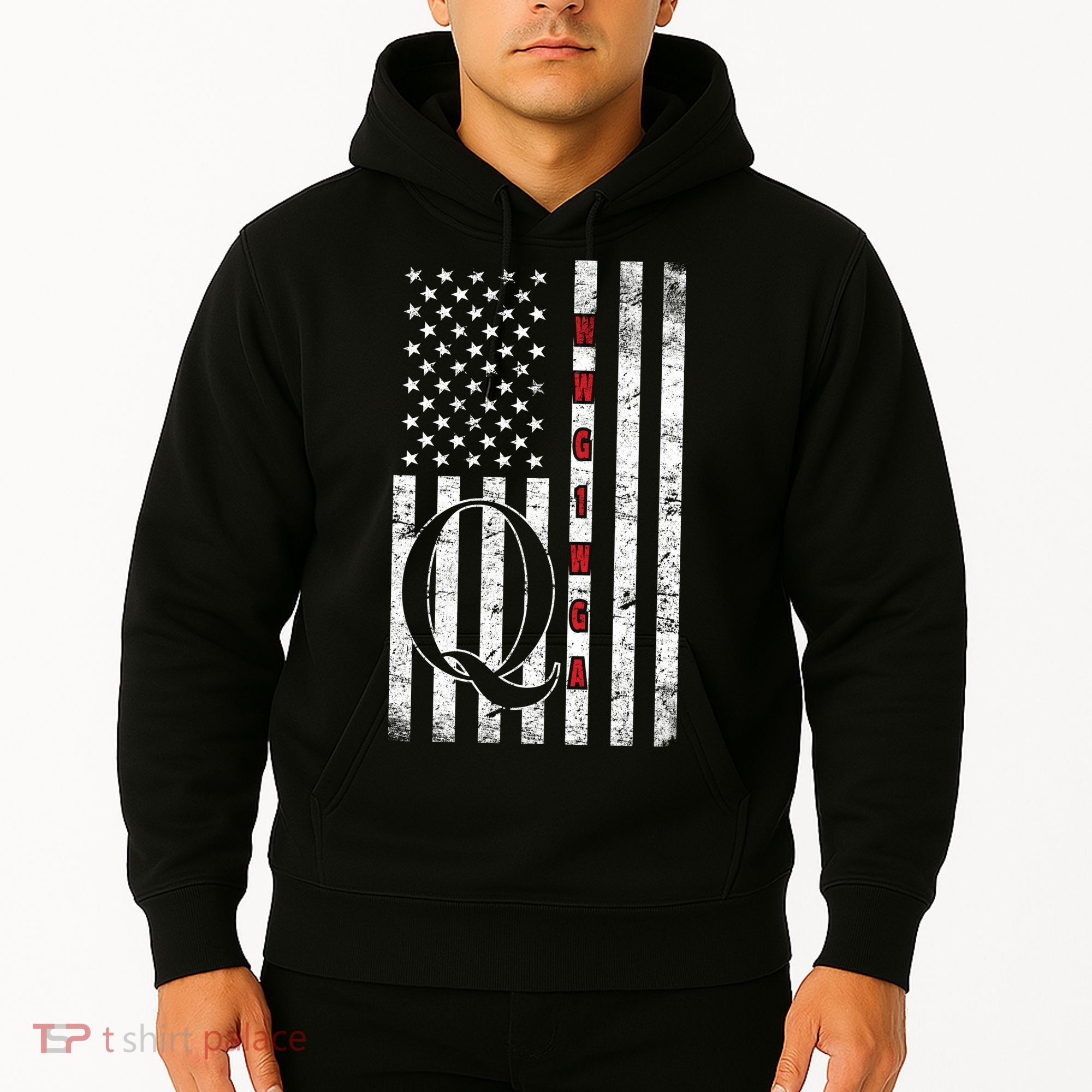 Q-anon Flag Where We Go One We Go All WWG1WGA Hoodie