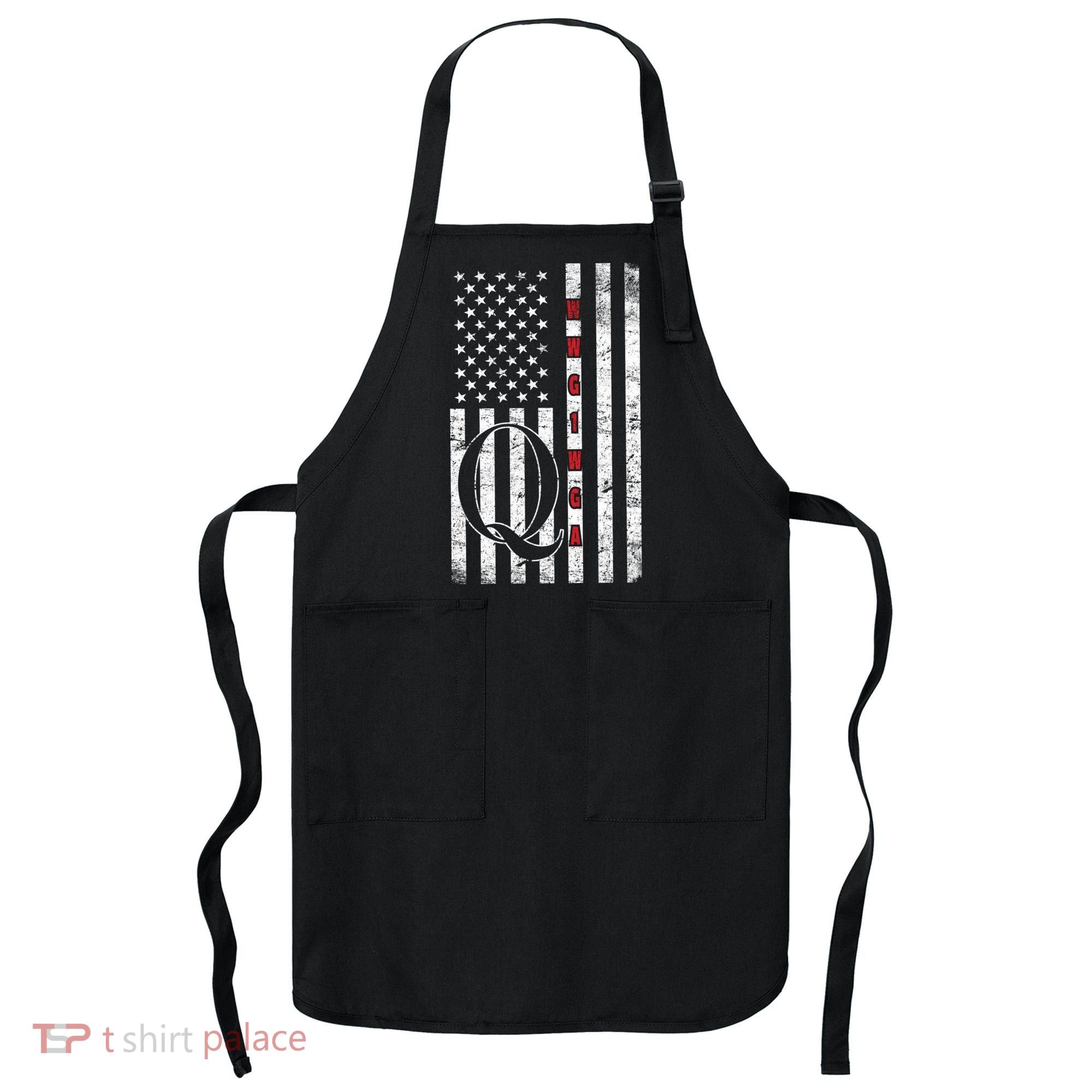 Q-anon Flag Where We Go One We Go All WWG1WGA Apron