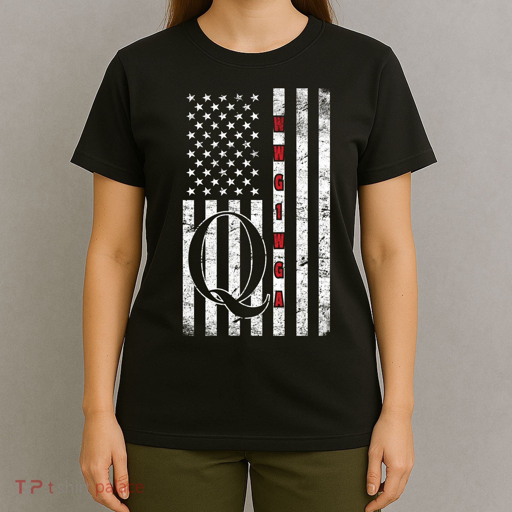 Q-anon Flag Where We Go One We Go All WWG1WGA T-Shirt