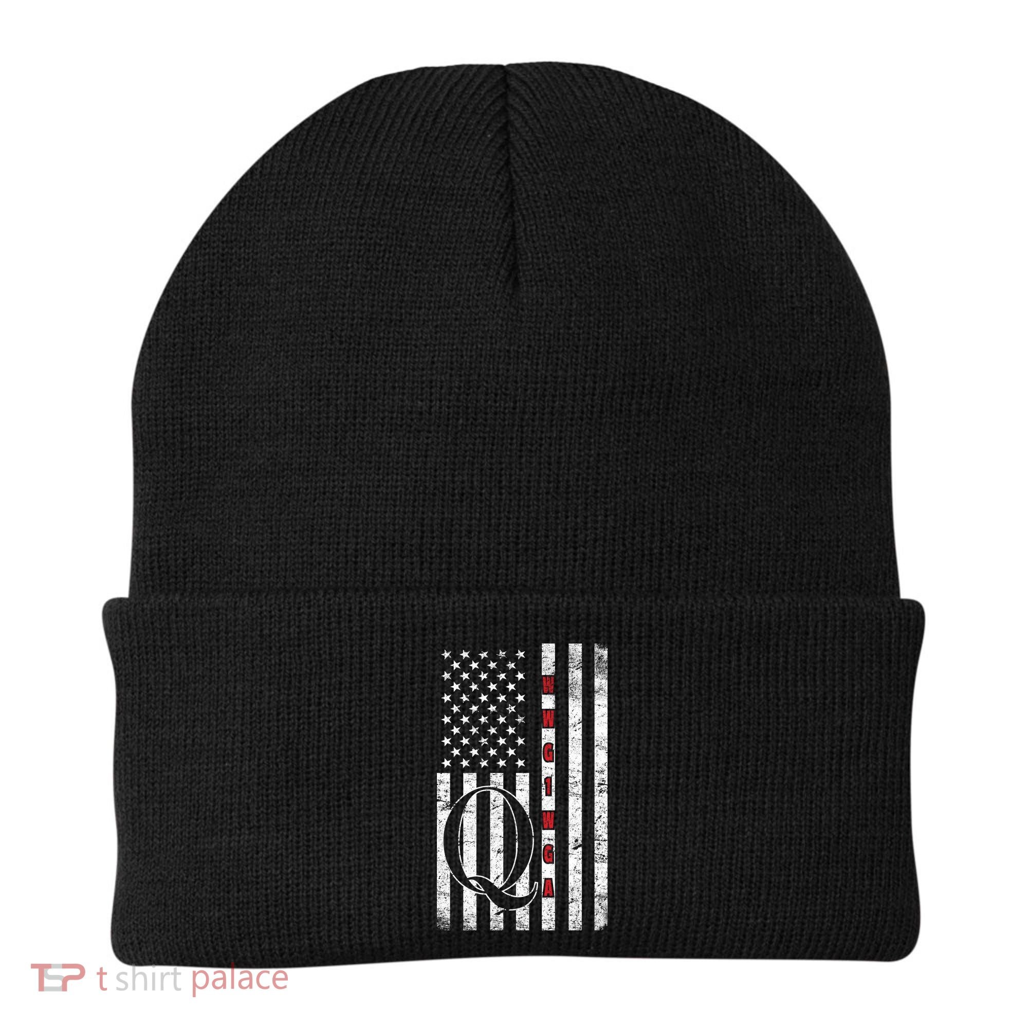Q-anon Flag Where We Go One We Go All WWG1WGA Beanie