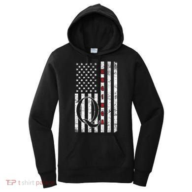 Q-anon Flag Where We Go One We Go All WWG1WGA Women's Hoodie