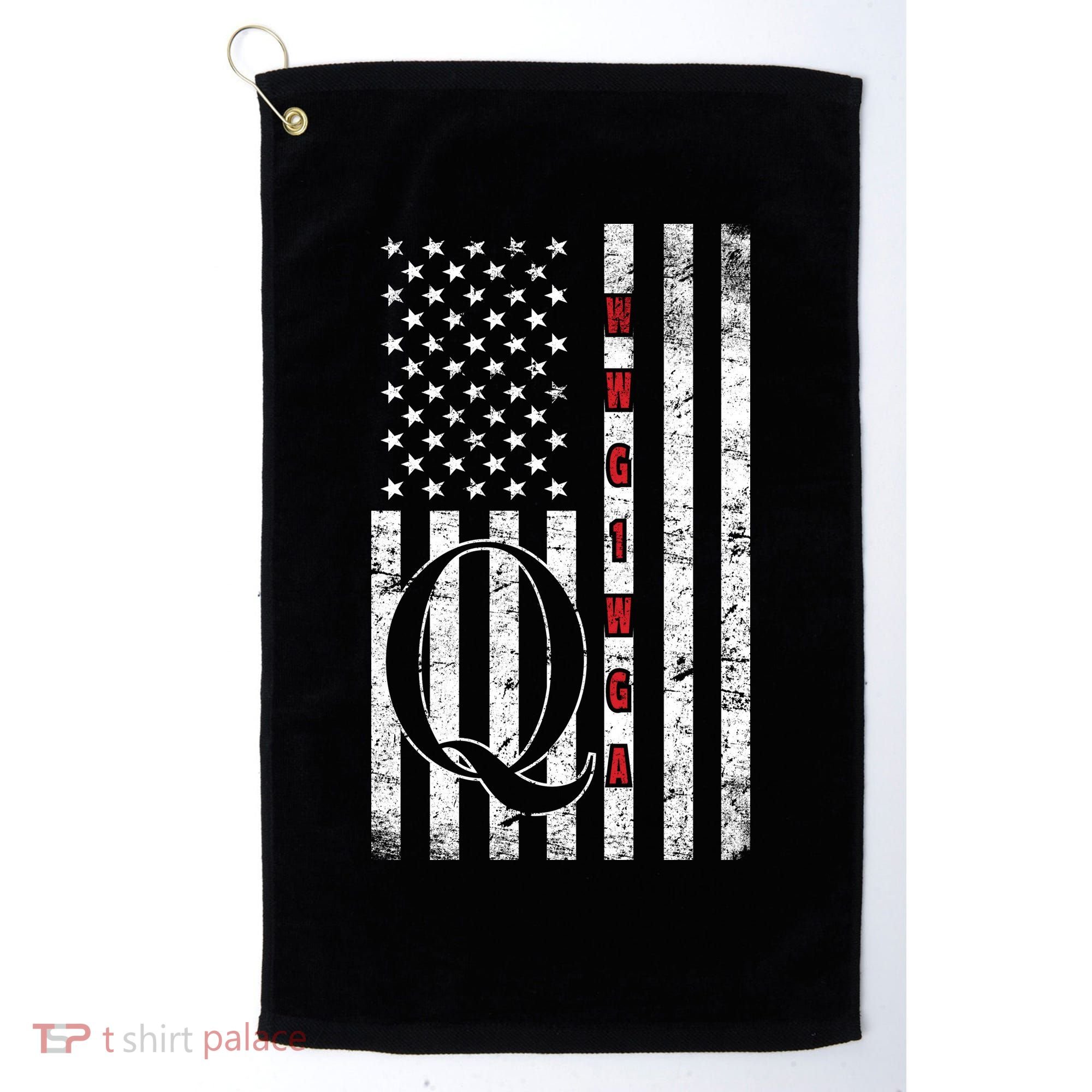 Q-anon Flag Where We Go One We Go All WWG1WGA Golf Towel