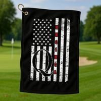 Q-anon Flag Where We Go One We Go All WWG1WGA Golf Towel thumb 1