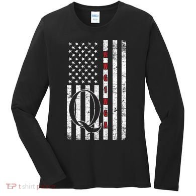 Q-anon Flag Where We Go One We Go All WWG1WGA Women's Long Sleeve Shirt