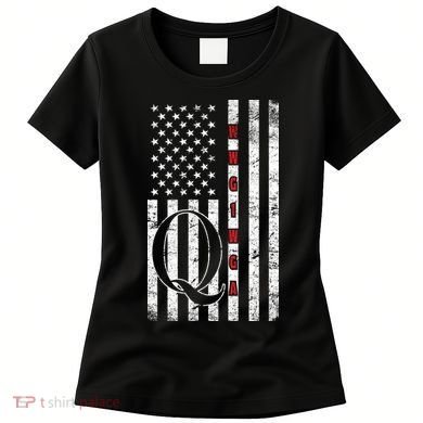 Q-anon Flag Where We Go One We Go All WWG1WGA Women's T-Shirt