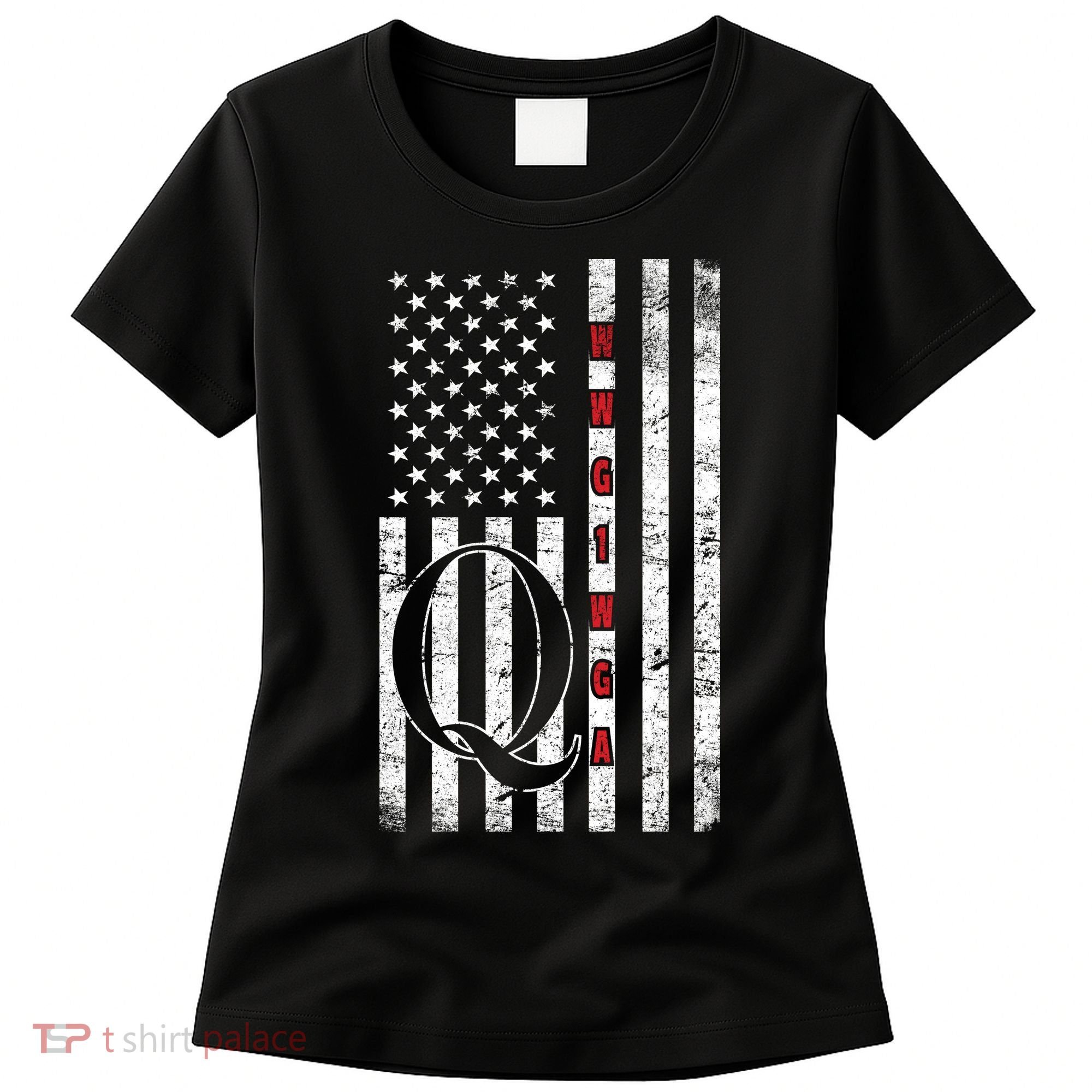 Q-anon Flag Where We Go One We Go All WWG1WGA Women's T-Shirt