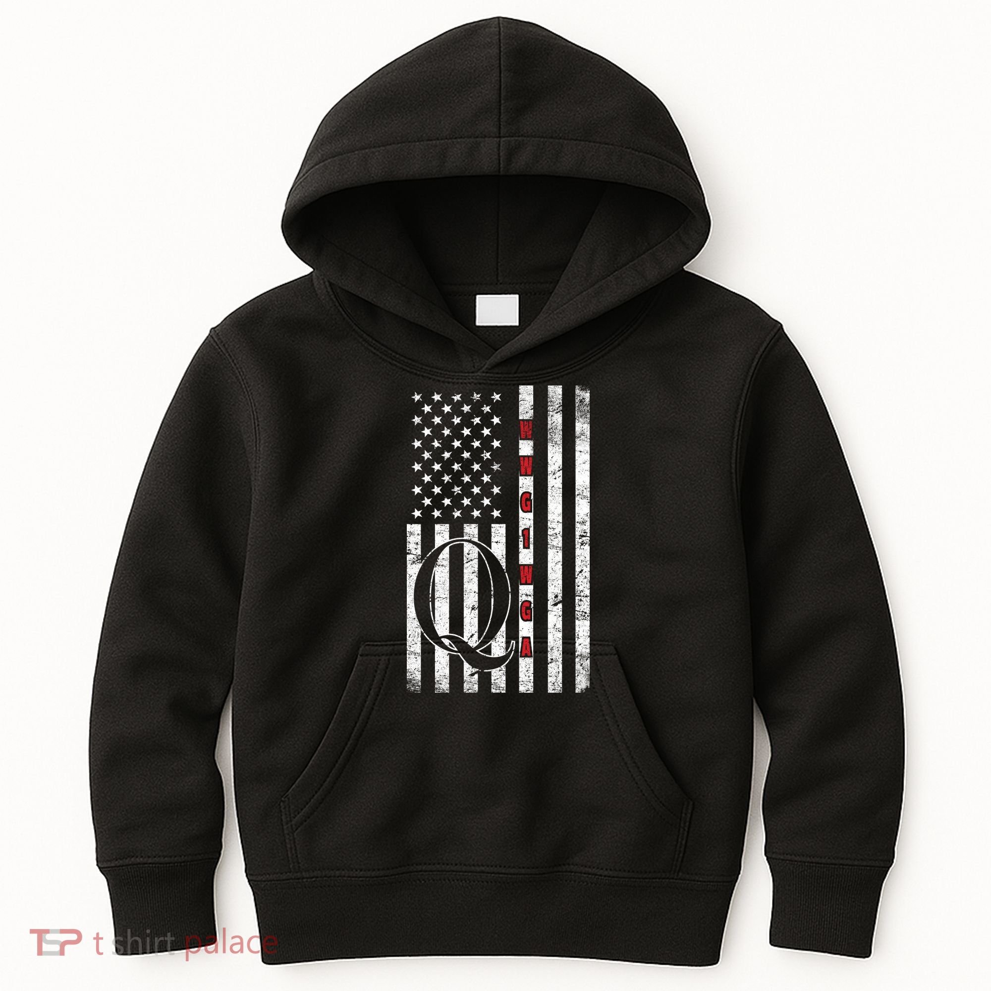Q-anon Flag Where We Go One We Go All WWG1WGA Kids Hoodie