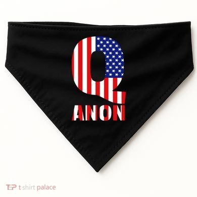 Q Anon Patriotic USA Flag USA-Made Doggie Bandana