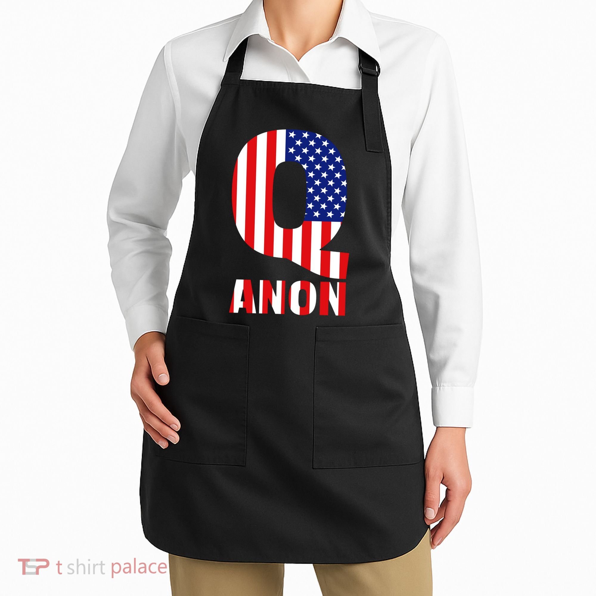 Q Anon Patriotic USA Flag Apron