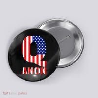 Q Anon Patriotic USA Flag Button thumb 0