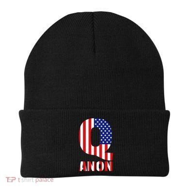 Q Anon Patriotic USA Flag Beanie
