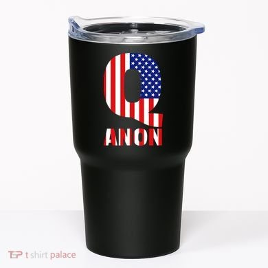 Q Anon Patriotic USA Flag Tumbler