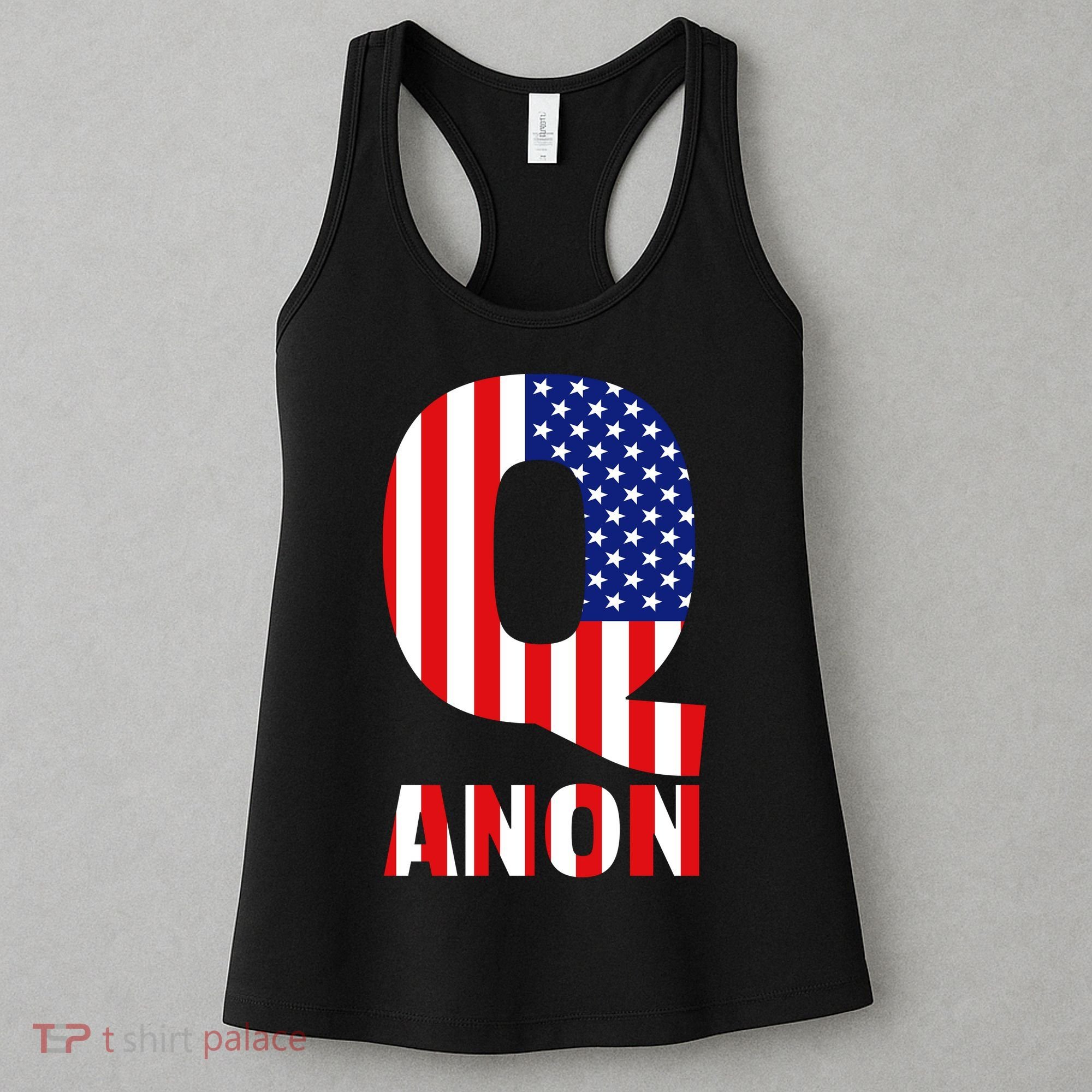 Q Anon Patriotic USA Flag Women's Tank Top