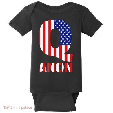 Q Anon Patriotic USA Flag Baby Bodysuit