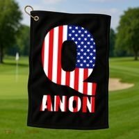 Q Anon Patriotic USA Flag Golf Towel thumb 1