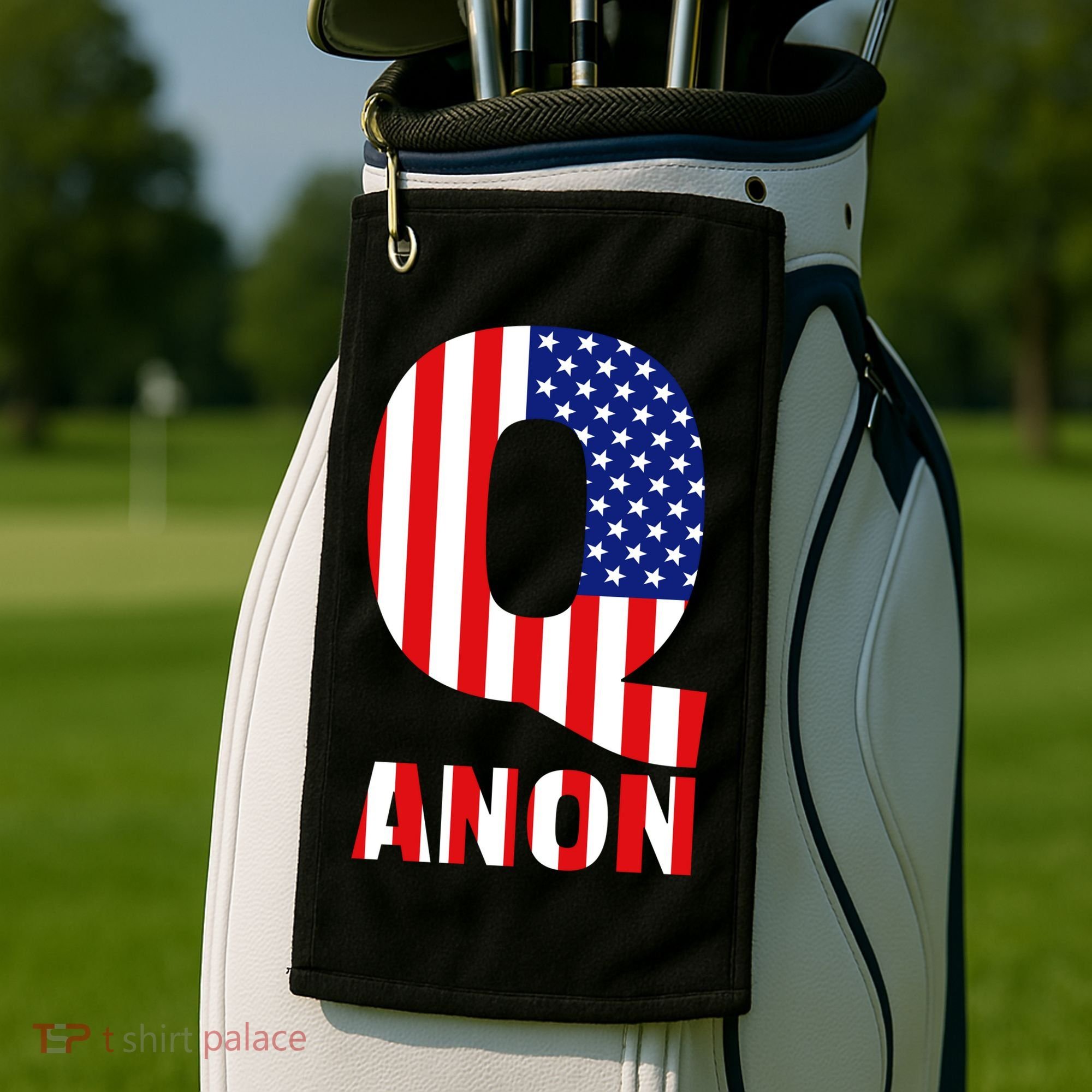 Q Anon Patriotic USA Flag Golf Towel