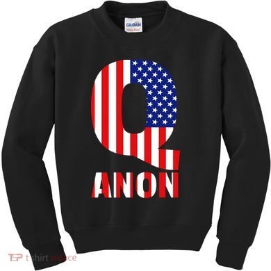 Q Anon Patriotic USA Flag Kids Sweatshirt