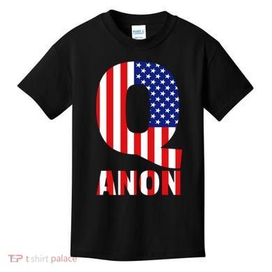 Q Anon Patriotic USA Flag Kids T-Shirt