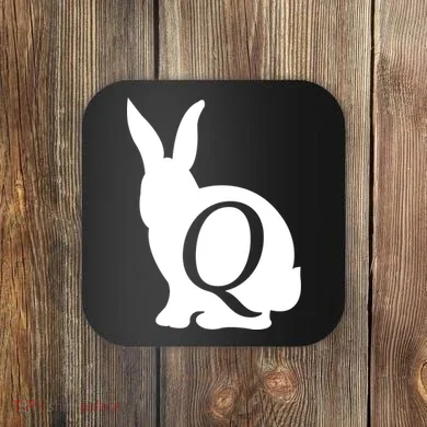 Q-anon Rabbit Logo Coaster