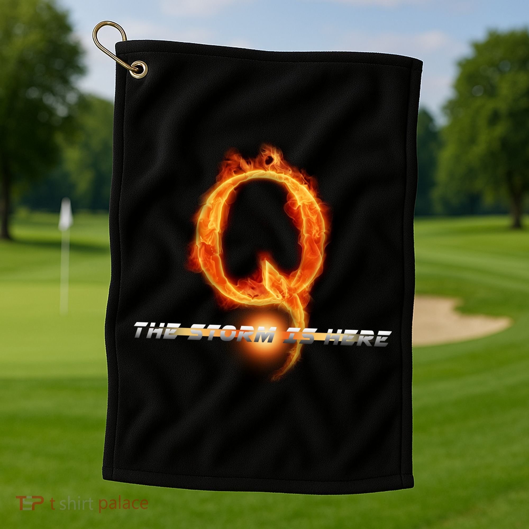 Q-Anon The Storm Is Here Golf Towel