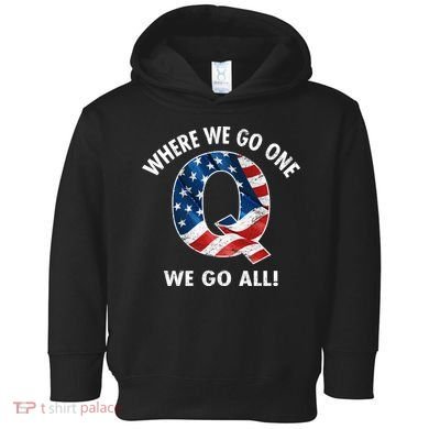 Q Anon Where We Go One We Go All  Toddler Hoodie