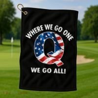 Q Anon Where We Go One We Go All  Golf Towel thumb 1