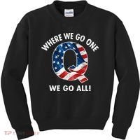 Q Anon Where We Go One We Go All  Kids Sweatshirt thumb 0