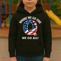 Q Anon Where We Go One We Go All  Kids Hoodie thumb 3