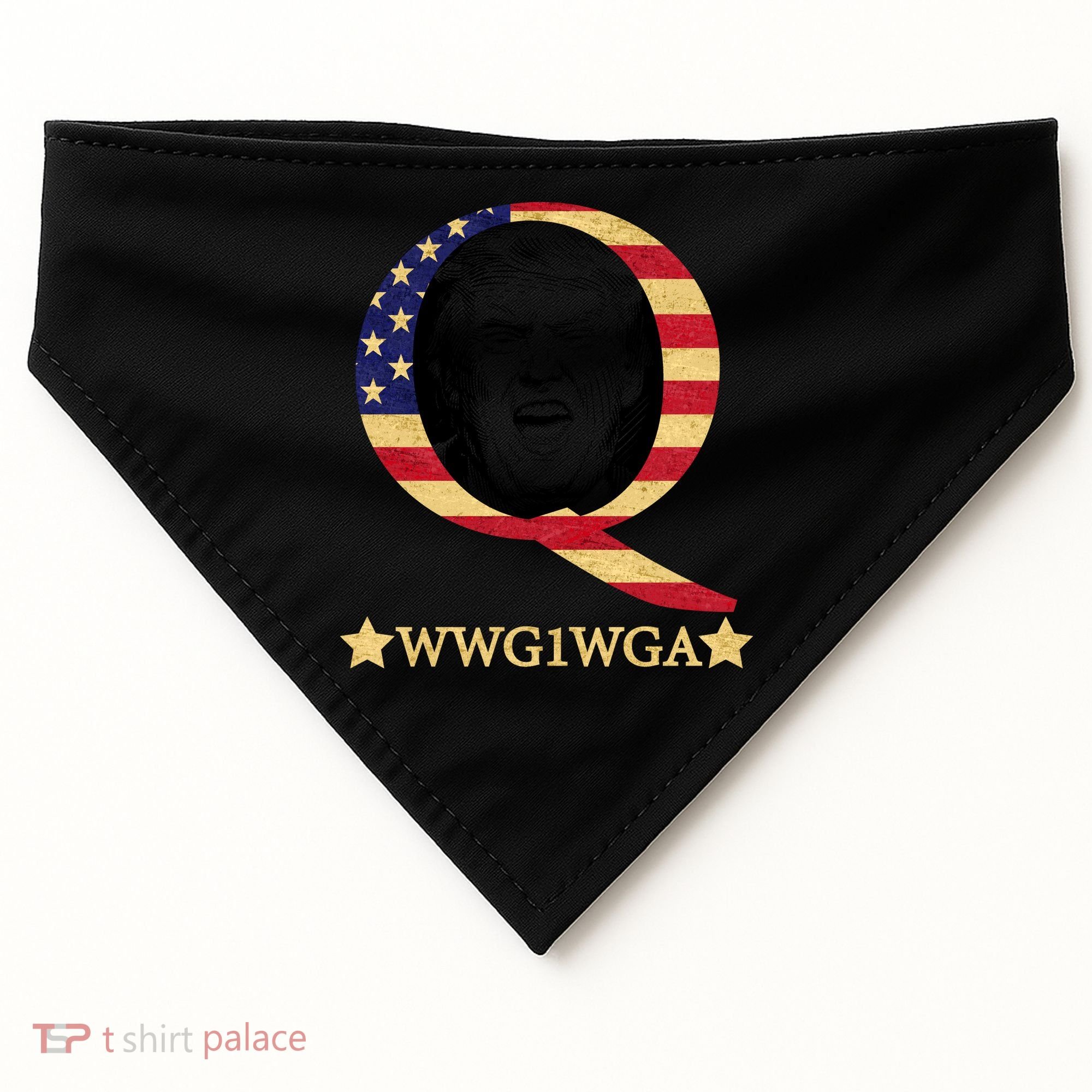 Q-Anon WWG1WGA Trump Great Awaking  USA-Made Doggie Bandana