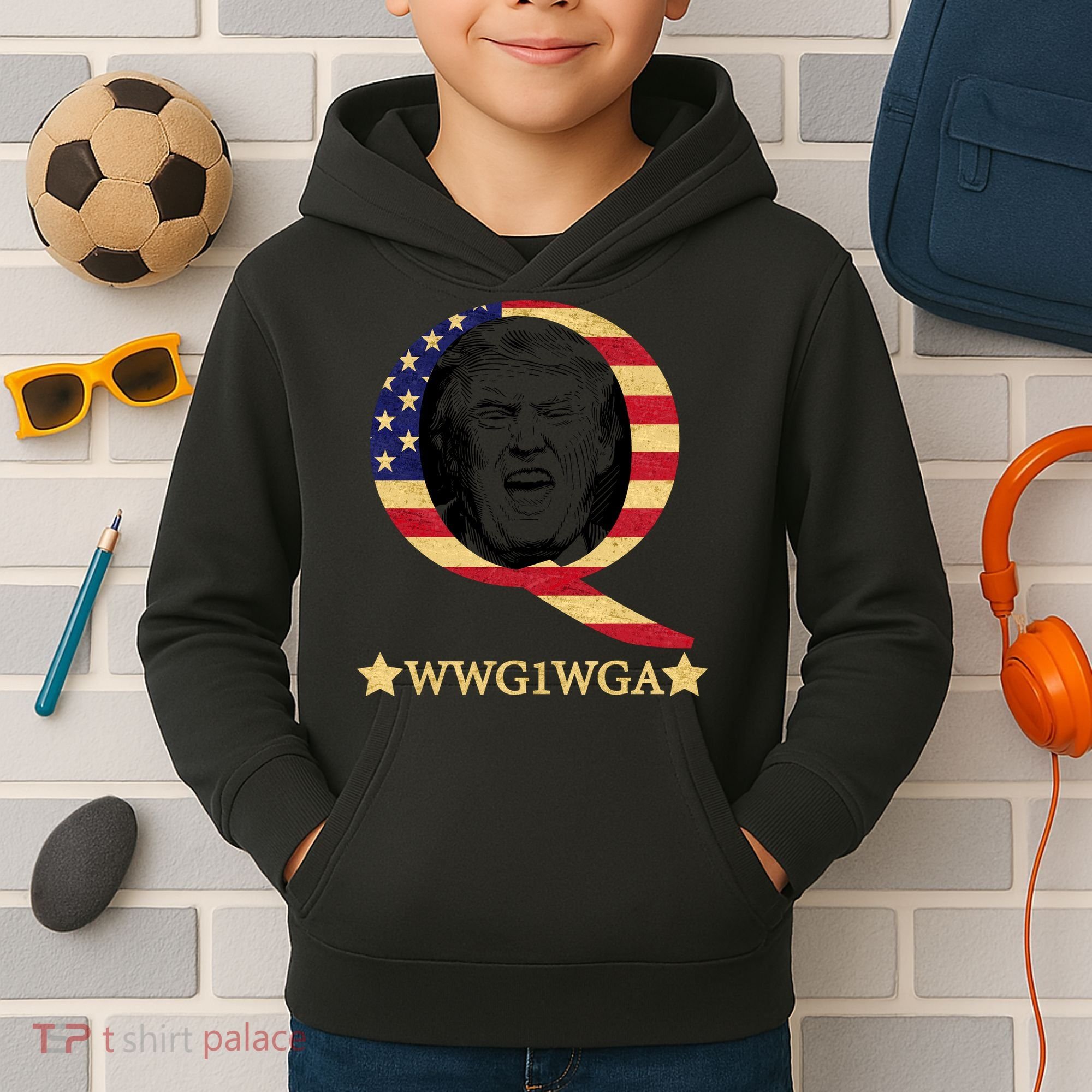 Q-Anon WWG1WGA Trump Great Awaking  Kids Hoodie