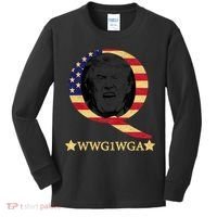Q-Anon WWG1WGA Trump Great Awaking  Kids Long Sleeve Shirt thumb 0