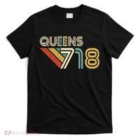 Queens 718 New York City State Vintage Queens Area Code T-Shirt thumb 0