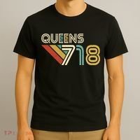 Queens 718 New York City State Vintage Queens Area Code T-Shirt thumb 3