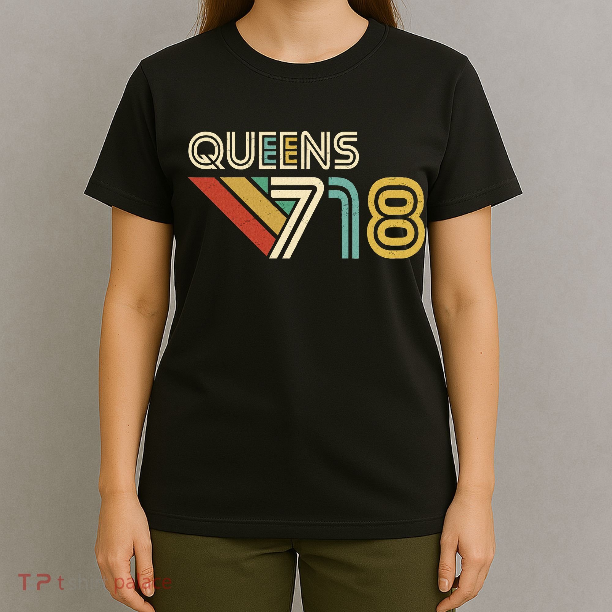 Queens 718 New York City State Vintage Queens Area Code T-Shirt