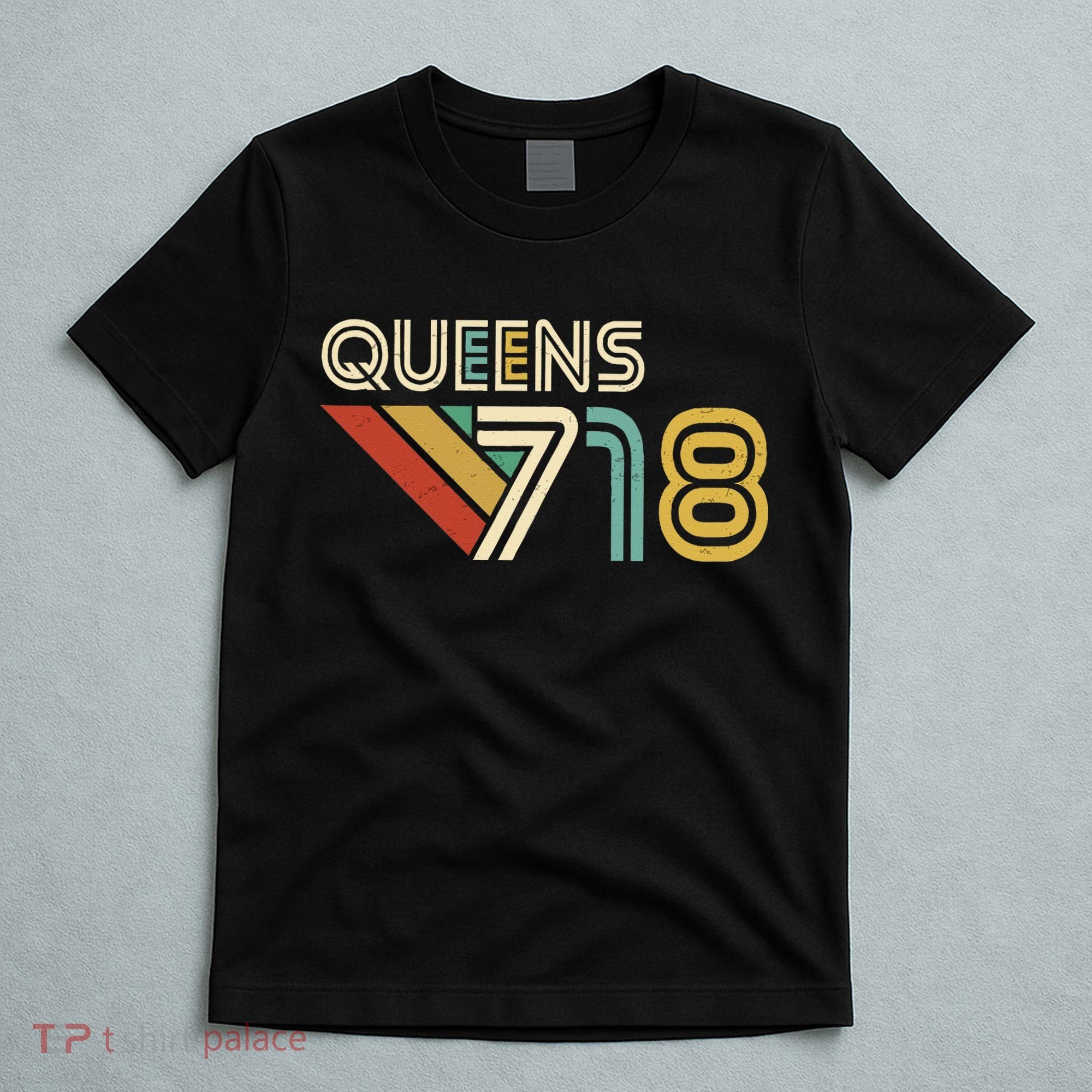 Queens 718 New York City State Vintage Queens Area Code T-Shirt
