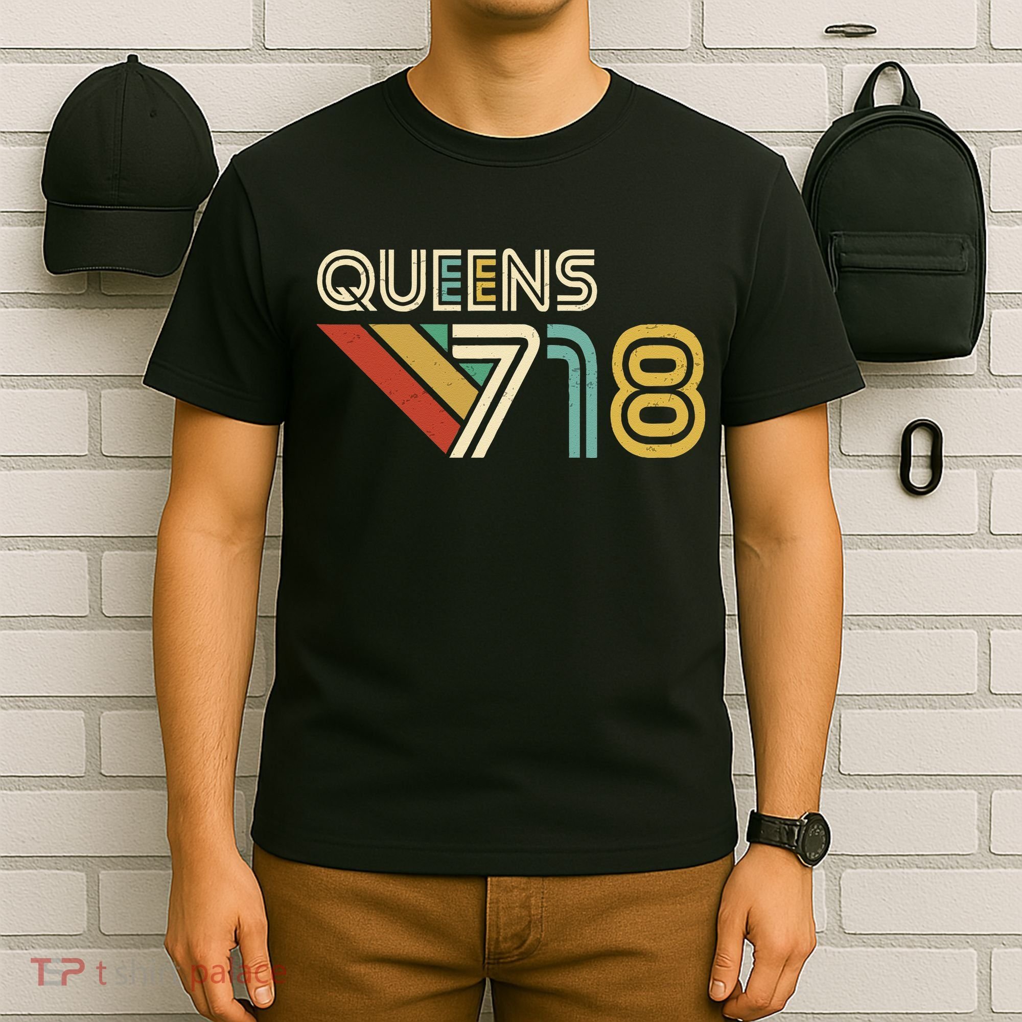 Queens 718 New York City State Vintage Queens Area Code T-Shirt