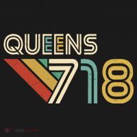 Queens 718 New York City State Vintage Queens Area Code T-Shirt thumb 7